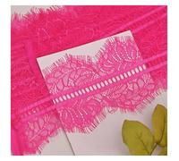 Floral Embroidered Lace Mesh Trim, Double Eyelash Lace Fabric Multicolor Pack of 5 3m X 10-12cm(Rose Red)