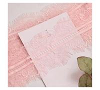 Floral Embroidered Lace Mesh Trim, Double Eyelash Lace Multicolor 3m x 10-12cm Pack of 5(Light Pink)
