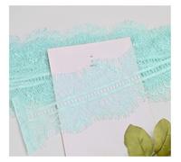 Floral Embroidered Lace Mesh Trim, Double Eyelash Lace Multicolor 3m x 10-12cm Pack of 5(Sky Blue)