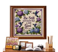 Floral Embroidery Kit, DIY Hummingbird and Flower Art Craft, Beginner Embroidery Kit for Adults, for Craft Lovers Practice Bedroom Living Room Study Room Display