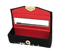 Floral Embroidery Lady Lipstick Lip Chap Stick Makeup Case Box Black. Durability
