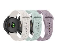 Floral Engraved Bands Compatible with Garmin Vivoactive 6/Vivoactive 5/3/3 Music Watch Bands, 20mm Soft Silicone Flower Pattern Sport Replacement bands for Garmin Venu Sq/Venu Sq 2/Venu/Forerunner 165