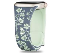 Floral Engraved Silicone Bands Compatible with Apple Watch Band 38mm 40mm 41mm 42mm 44mm 45mm 49mm for Women, Two-Tone Flower Sport Soft Strap for iWatch Series 9/Ultra/8/7/SE/6/5/4/3/2/1