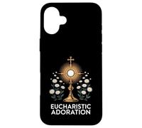 Floral Eucharistic Adoration Catholic Case for iPhone 16 Plus