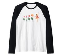 Floral Evolution of Ballerina Blooming Ballet Dancer Raglan Baseball Tee