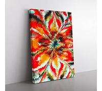 Floral Explosion Abstract Canvas Wall Art Print Ready to Hang, Framed Picture for Living Room Bedroom Home Office Décor, 60x40 cm (24x16 Inch)