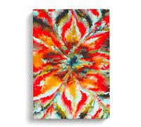 Floral Explosion Abstract Red, Green, Peach Canvas Print for Living Room Bedroom Home Office Décor, Wall Art Picture Ready to Hang, 30x20 Inch (76x50 cm)