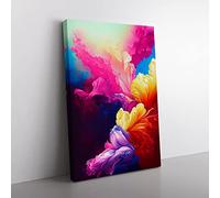 Floral Explosion No.1 Canvas Print for Living Room Bedroom Home Office Décor, Wall Art Picture Ready to Hang, 76x50 cm (30x20 Inch) CAN3020-V1022-CK-2106