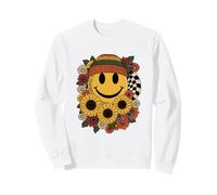 Floral Fall Smile Face Thanksgiving Boho Sweatshirt