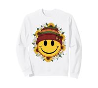 Floral Fall Smile Face Thanksgiving Boho Sweatshirt