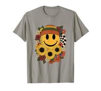 Floral Fall Smile Face Thanksgiving Boho T-Shirt