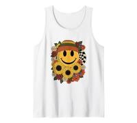 Floral Fall Smile Face Thanksgiving Boho Tank Top