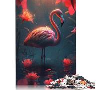 Floral Fantasy Flamingo Jigsaw Puzzles Puzzles for Adults Kids. 1000 Piece Whimsical Challenge Toy Educational Games Home Decoration for Adults& Kids Age 14 Years Up 1000pcs (40x28cm)