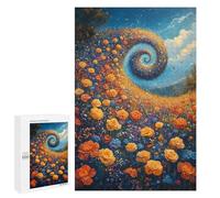 Floral Fantasy Vibrant Garden Spiral Puzzle 1000 Teile Schwer Puzzle Spielzeug Lernspiel Impossible Herausforderungsspielzeug Für Erwachsene Kinder 1000 PCS