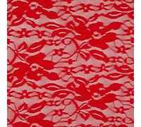 Floral Fiona Lace Fabric Material - RED, 1/2Mtr - 140cm x 50cm