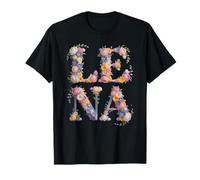 Floral First Name Lena Cottagecore Girl Birthday Party T-Shirt
