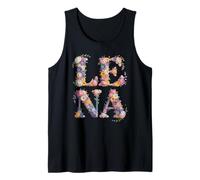 Floral First Name Lena Cottagecore Girl Birthday Party Tank Top