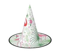 Floral Flamingo Botany print Halloween Witch and Wizard Hat Witch Costume for Theme Decoration Halloween Party