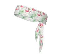 Floral Flamingo Botany Print Ninja Headbands,Adjustable Head Tie For Men, Sports Sweatband For Yoga Running Basketball