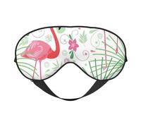 Floral Flamingo Botany Print Silk Sleep Eye Mask Soft Eye Cover with Adjustable Strap Comfortable for Travel Office Nap