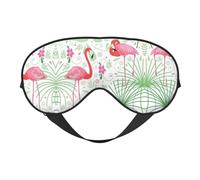Floral Flamingo Botany Printing Double Side Soft Eye Mask Reversible Design, Adjustable for Snug Fit, Blocks Light Eye Mask