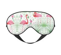 Floral Flamingo Botany Printing Double-Sided Design Sleep Aid, Soft Eye Mask for Sleep,Yoga,Adjustable Strap, Blocks Light