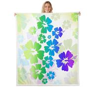 Floral Flannel Blanket,Fashion Minimalist Flowers Bedroom Living Room Soft Cozy Fleece,Luxury Abstract Artwork Blankets Decor for Bed Couch Sofa,50"x60"
