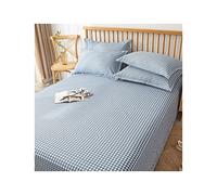 Floral Flat Sheet Only 1 - Piece 100% Cotton Flower Top Sheet Extra Soft Flat Bed Sheets for Single/Twin Queen King Size Bed Adult Children Boys and Girls ( Color : Blue A , Size : 200x230cm+48x74cm x