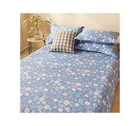Floral Flat Sheet Only 1 - Piece 100% Cotton Flower Top Sheet Extra Soft Flat Bed Sheets for Single/Twin Queen King Size Bed Adult Children Boys and Girls ( Color : Blue F , Size : 120x230cm-47x90" )