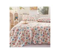 Floral Flat Sheet Only 1 - Piece 100% Cotton Flower Top Sheet Extra Soft Flat Bed Sheets for Single/Twin Queen King Size Bed Adult Children Boys and Girls ( Color : Pink , Size : 270x230cm-106x90" )