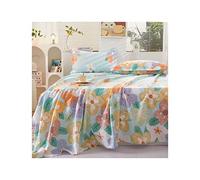 Floral Flat Sheet Only 1 - Piece 100% Cotton Flower Top Sheet Extra Soft Flat Bed Sheets for Single/Twin Queen King Size Bed Adult Children Boys and Girls ( Color : Green , Size : 230x230cm-90x90" )