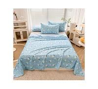 Floral Flat Sheet Only 1 - Piece 100% Cotton Flower Top Sheet Extra Soft Flat Bed Sheets for Single/Twin Queen King Size Bed Adult Children Boys and Girls ( Color : Blue , Size : 120x230cm-47x90" )