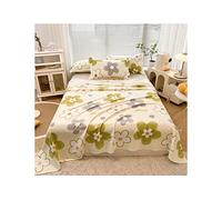 Floral Flat Sheet Only 1 - Piece 100% Cotton Flower Top Sheet Extra Soft Flat Bed Sheets for Single/Twin Queen King Size Bed Adult Children Boys and Girls ( Color : Green B , Size : 270x230cm-106x90"