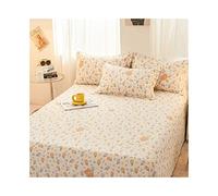 Floral Flat Sheet Only 1 - Piece 100% Cotton Flower Top Sheet Extra Soft Flat Bed Sheets for Single/Twin Queen King Size Bed Adult Children Boys and Girls ( Color : Beige , Size : 120x230cm-47x90" )