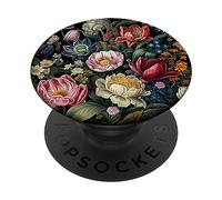 floral flower beautiful flowers and leaves green PopSockets Swappable PopGrip