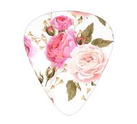 Floral Flower Rose Pink print Guitar Picks 12 Pack Assorted Thickness for Guitar,ukulele,0.46/0.71/0.96mm