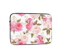 Floral Flower Rose Pink Print Laptop Case – Slim & Lightweight Computer Sleeve Fits 12 inch 10-17 Inch Laptops, Perfect for Travel