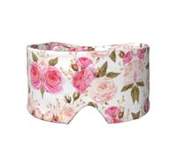 Floral Flower Rose Pink Print Sleep Eye and Ear Muffs Mask - Adjustable Yoga Travel Headband, Keep Warm Shading Comfortable Aid