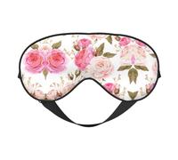 Floral Flower Rose Pink Sleep Eye Mask Smooth Soft Adjustable Shading Blindfold Eye Mask for Rest Travel
