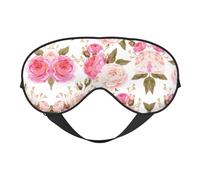 Floral Flower Rose Pink Sleep Eye Mask Smooth Soft Adjustable Shading Blindfold Eye Mask for Rest Travel