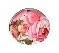 Floral Flower Rose Printed Shower Cap,Waterproof Shower Cap For Women Reusable Shower Hat Bath Caps With Elastic Band