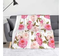 Floral Flower Rose Red Print 50 X 60 In Soft Micro Pilling Resistant Throw Blanket Warm Lightweight Blankets