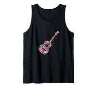 Floral Flower Silhouette Guitar Music Lover Girl Women Tank Top