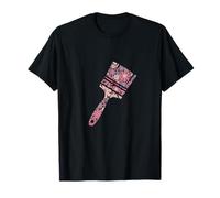 Floral Flower Silhouette Paintbrush Painting Girl Women T-Shirt