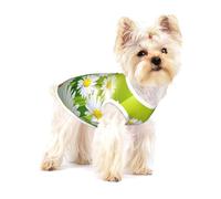 Floral Flowers Daisies,Cotton Sleeveless Pet T-Shirt Soft Stretchy Puppy Breathable Vest,S