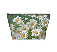 Floral Flowers Daisies Print Makeup Bag Trapezoid Travel Cosmetic Organiser Stylish Storage for Beauty & Gifts for Women Girls