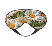 Floral Flowers Daisies Sleep Mask for Women & Men - Double-Sided Eye Mask with Adjustable Strap, Soft Silky Feel, Light-Blocking & Breathable for Travel, Nap, Shift Work, Yoga