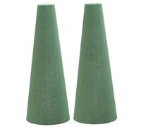 Floral Foam Tree Cones,2Pcs Dry Wet Floral Foam Blocks,Wet Green Florist Floral Block Flowers Arrangement Supplies for Craft Project and Christmas Party/4x13