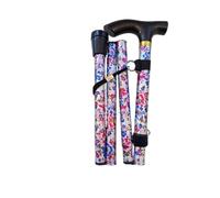 Floral Folding Walking Stick: Stylish Support for On-the-Go Mobility