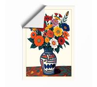 Floral Folk Arrangement Boho Unframed Wall Art Print A4 (29.7×21cm), Wall Decor for Living Room, Bedroom, Office & Home, Art Gift